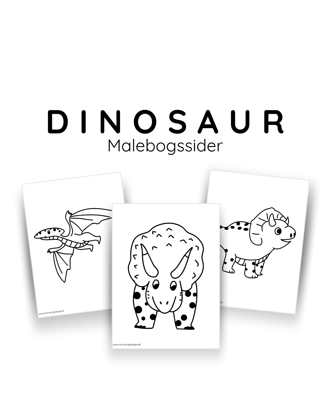 Dinosaur tegninger til farvelægning - print selv