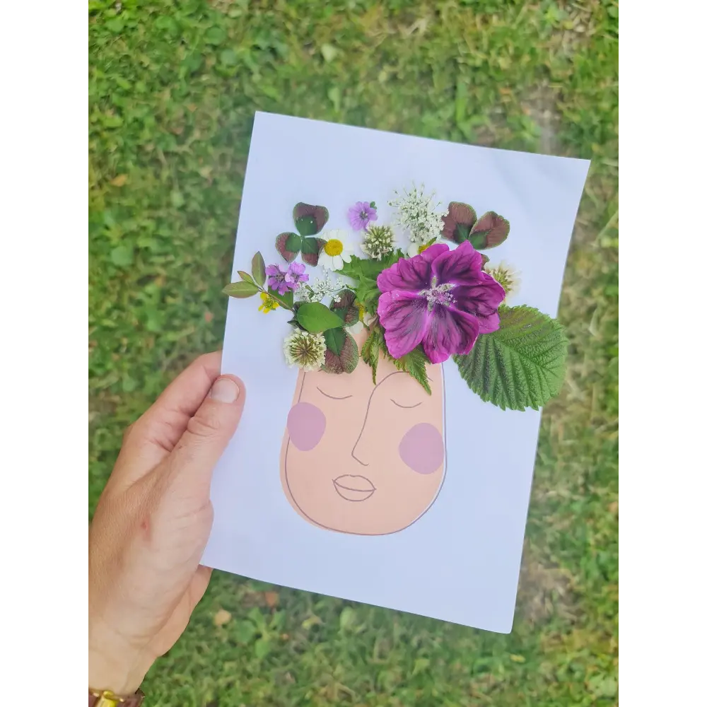 Aktivitetskort med blomster - print