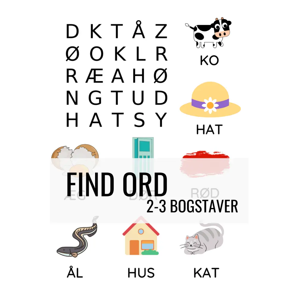 Find ord-opgaver til nybegynderen - print