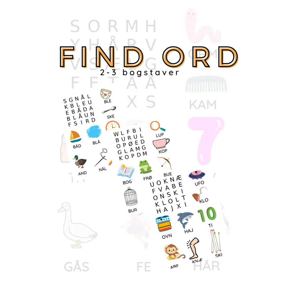 Find ord-opgaver til nybegynderen - print