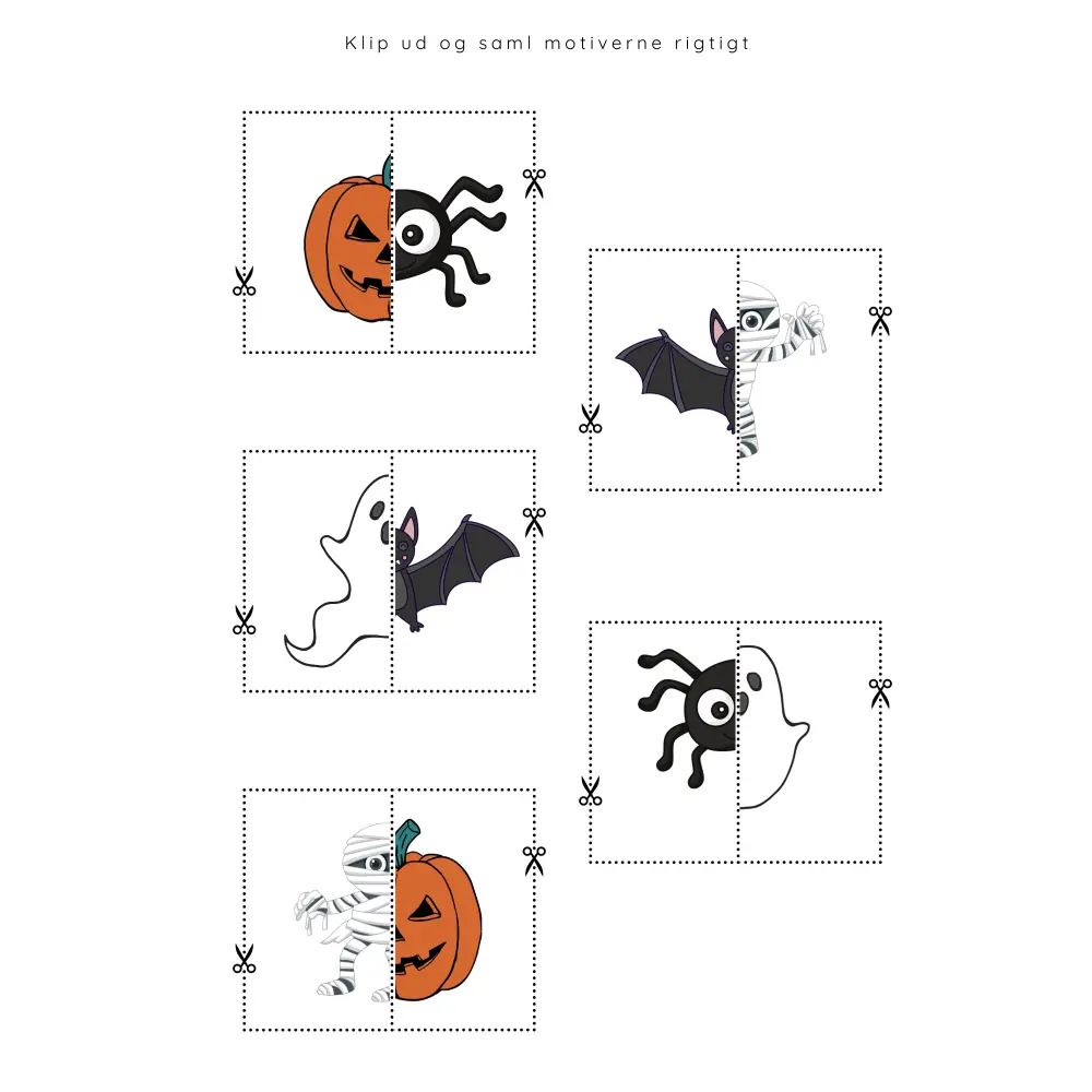 Halloween - klippeopgaver - print