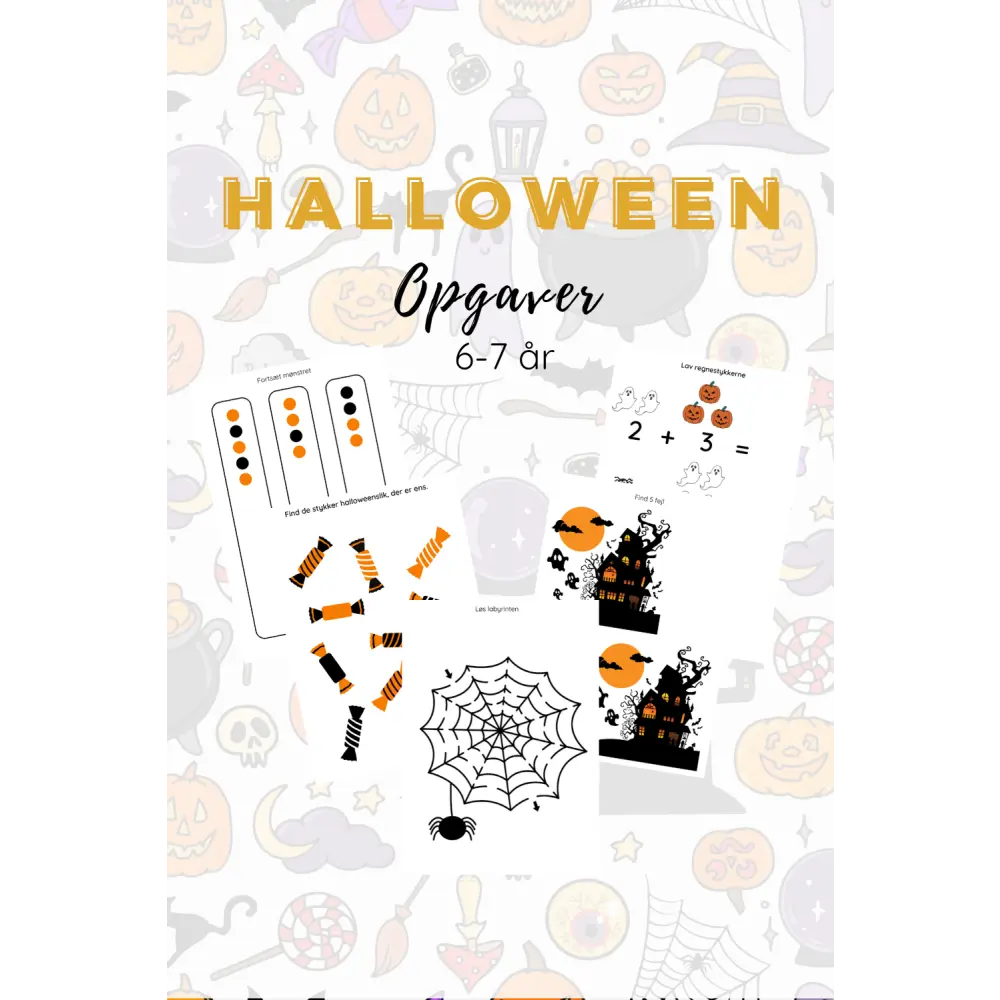 Halloween opgaver til børn - print selv - Variabel