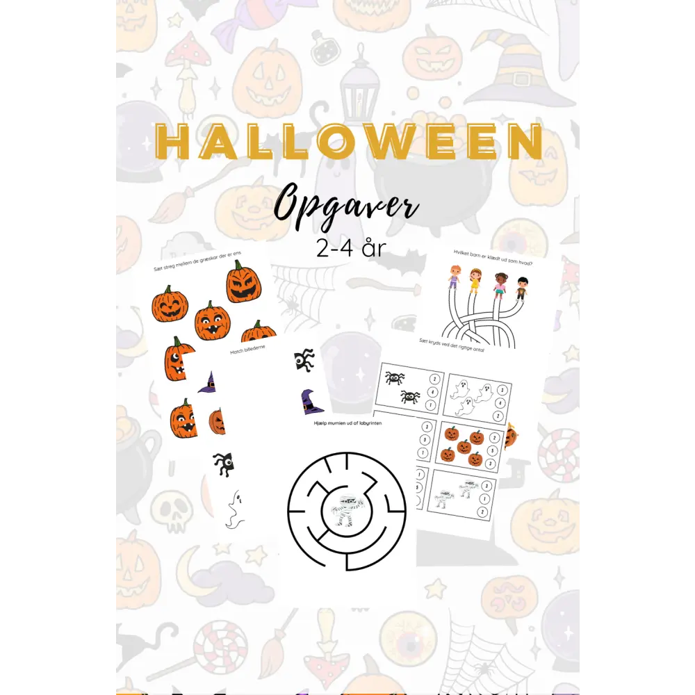 Halloween opgaver til børn - print selv - Variabel