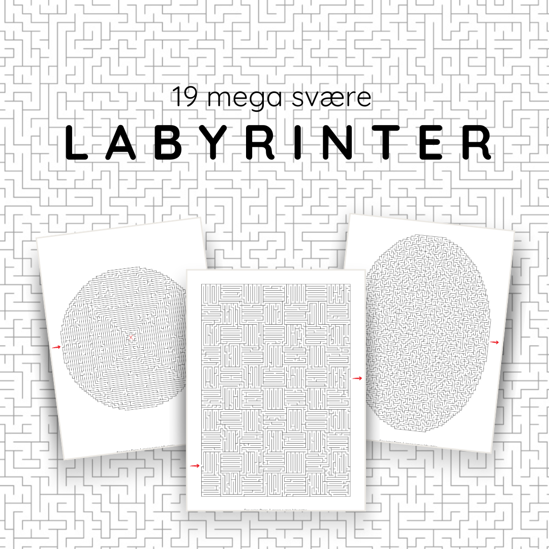 Mega svære labyrinter til print
