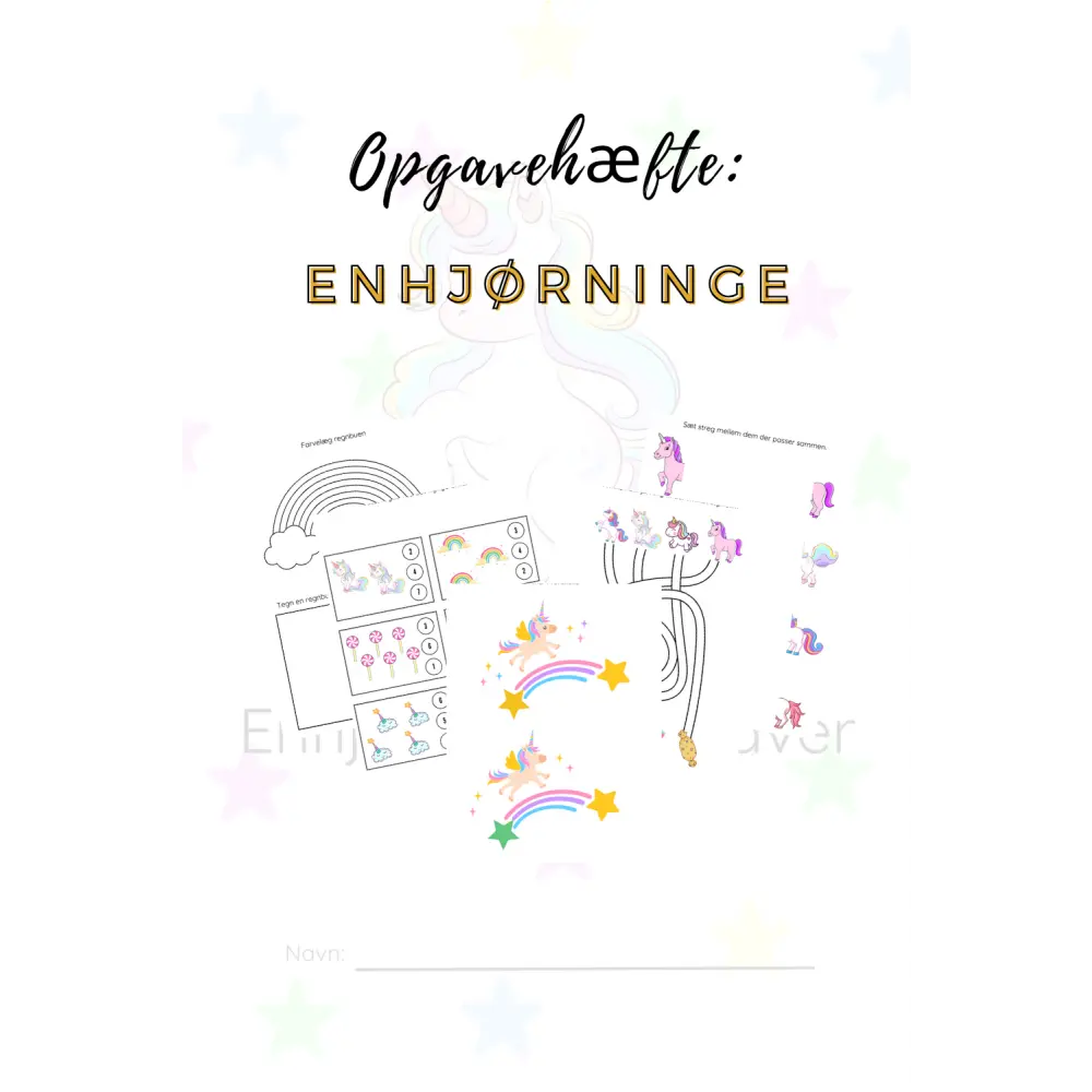 Opgavehæfte med enhjørninge - Variabel