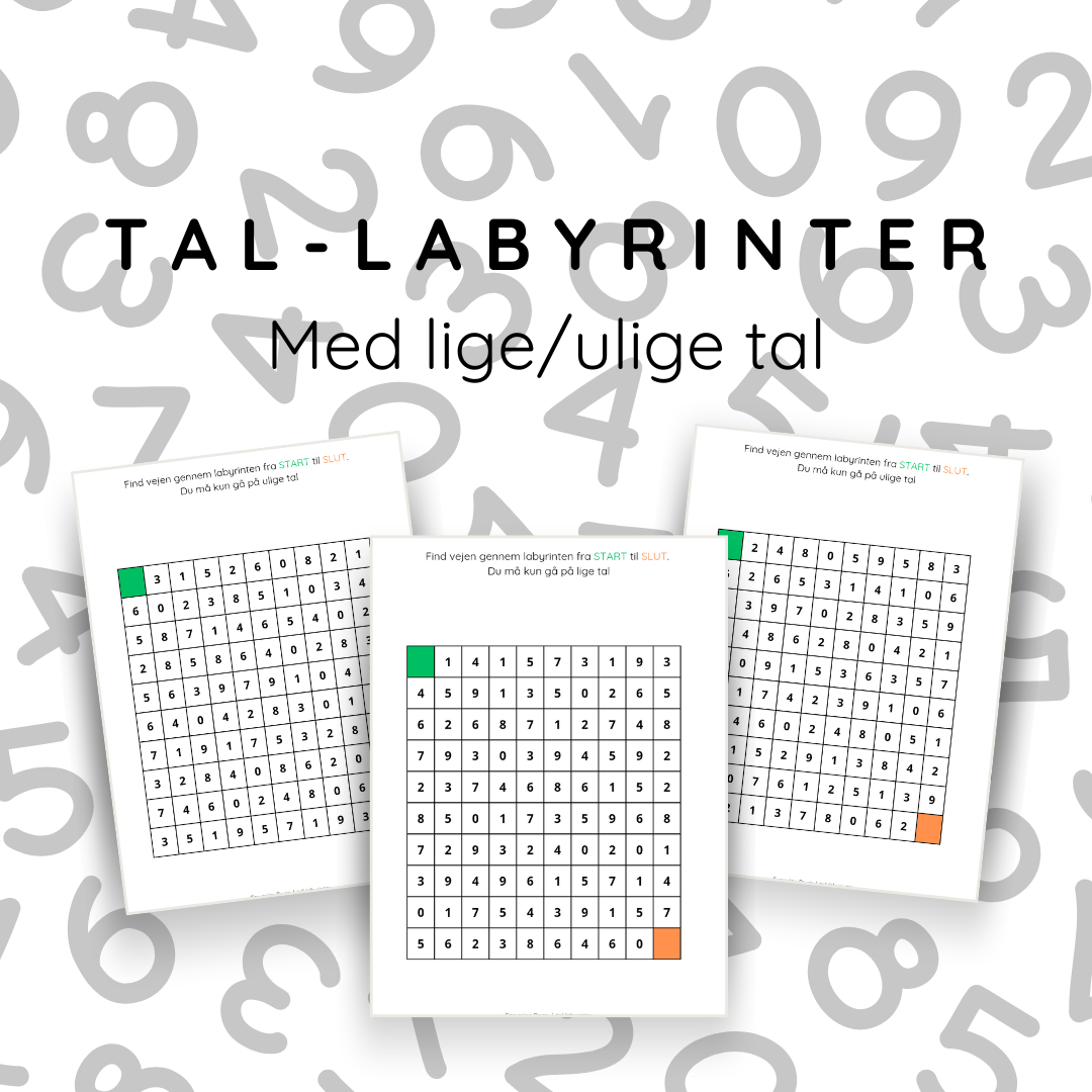 Tal-labyrinter med lige og ulige tal