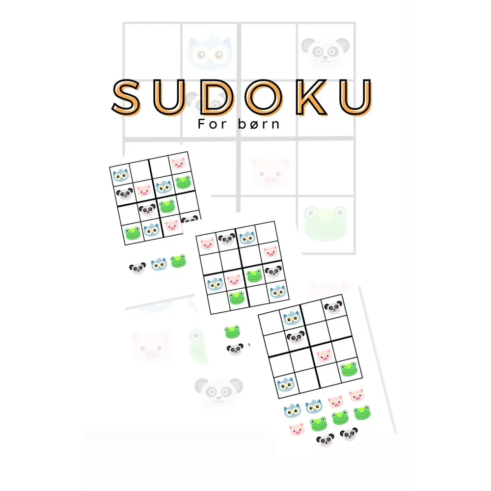 Sudoku for børn med billeder - 4x4 - print