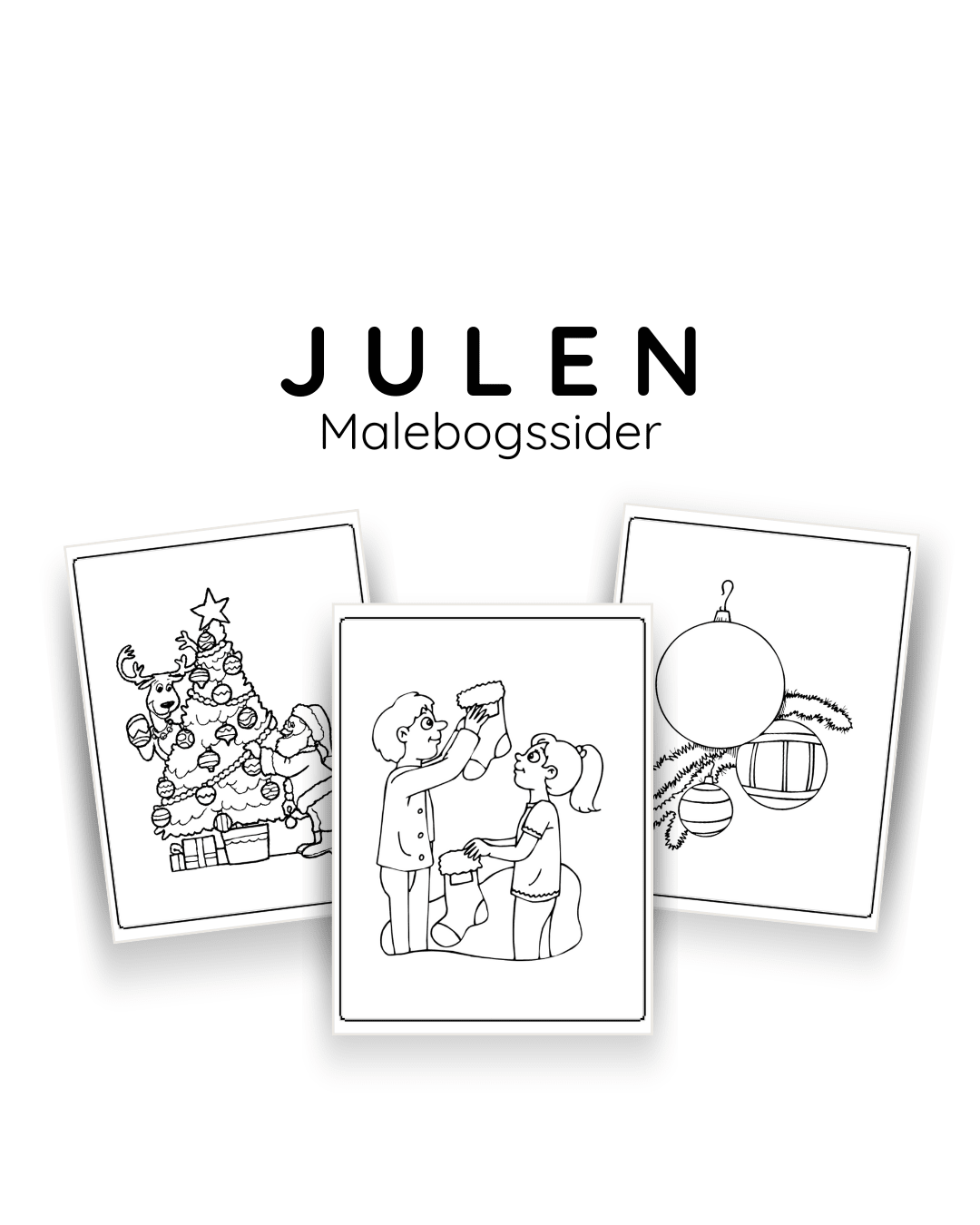 Juletegninger til farvelægning – julemalebog til børn - Farverigedage