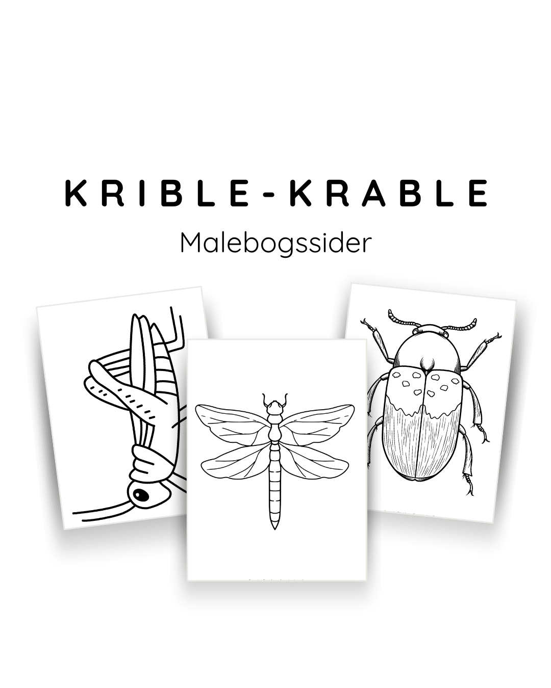 Insekttegninger til farvelægning – krible-krable tegninger - Farverigedage