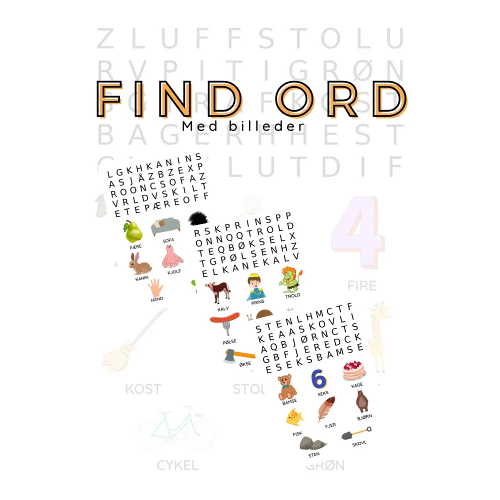 Find ord-opgaver for børn – gratis download til begyndere