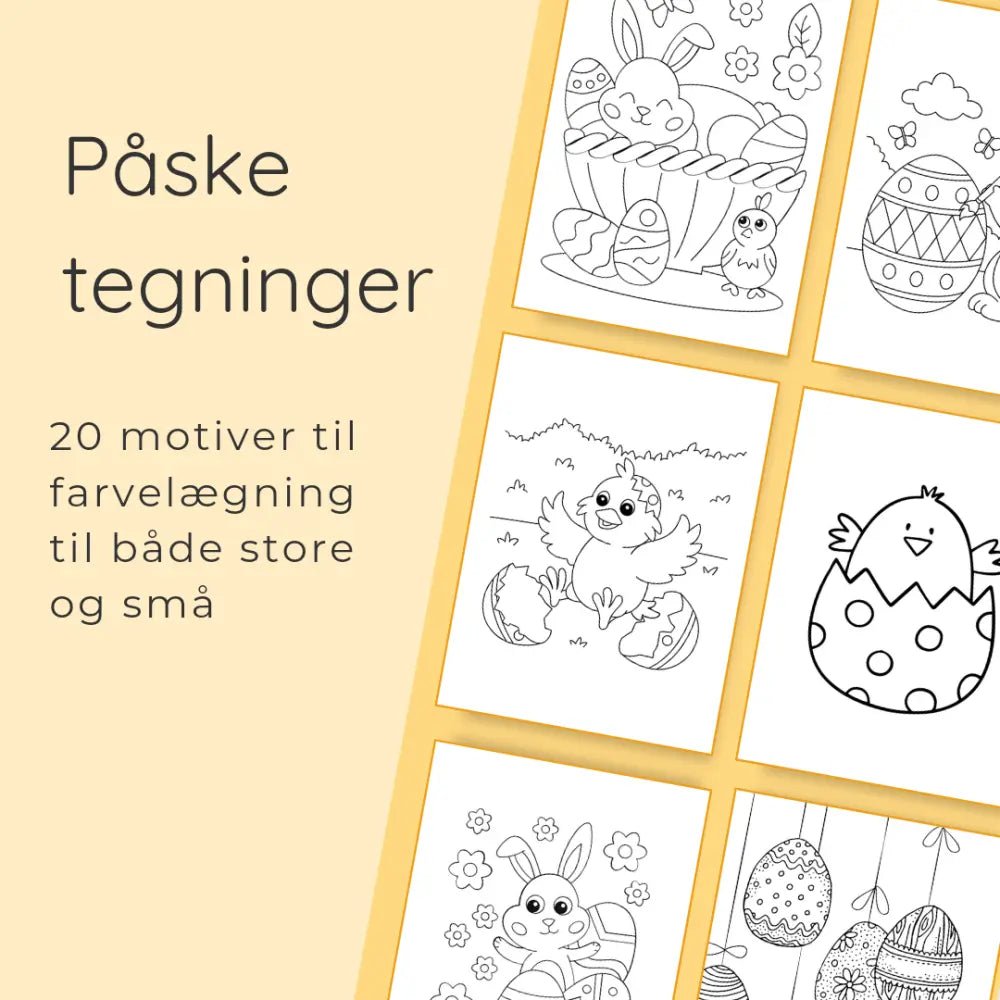 Påsketegninger til farvelægning – påskeaktiviteter for børn - Farverigedage