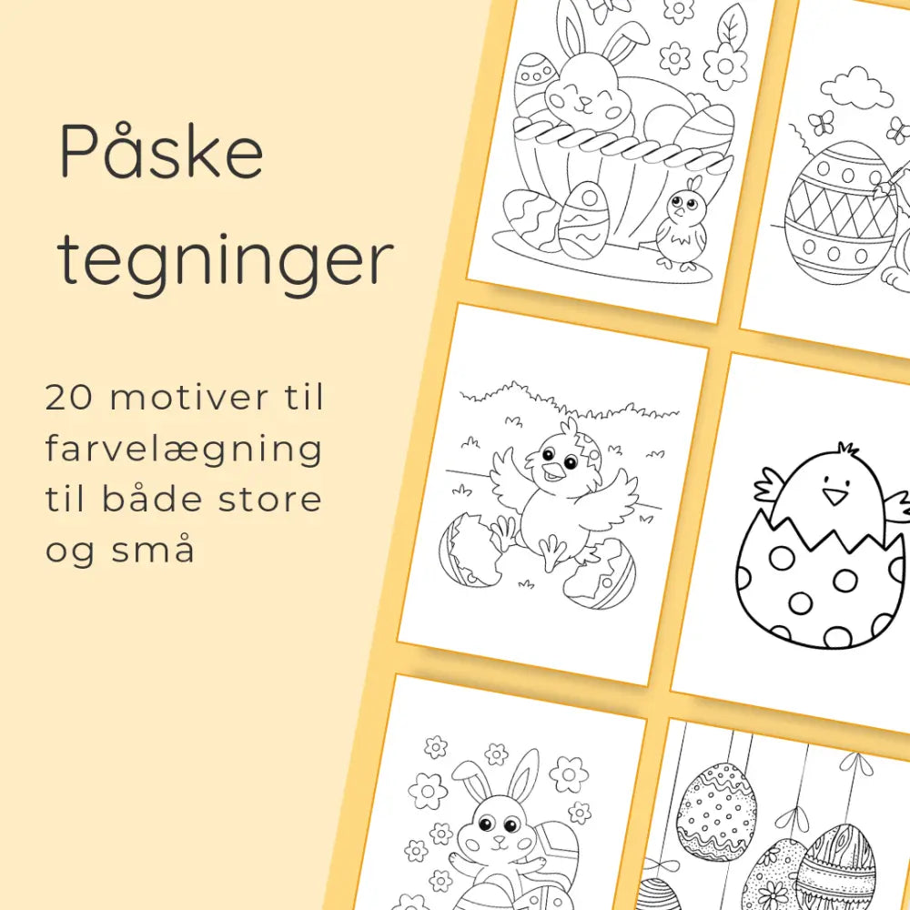 Påsketegninger til farvelægning – påskeaktiviteter for børn