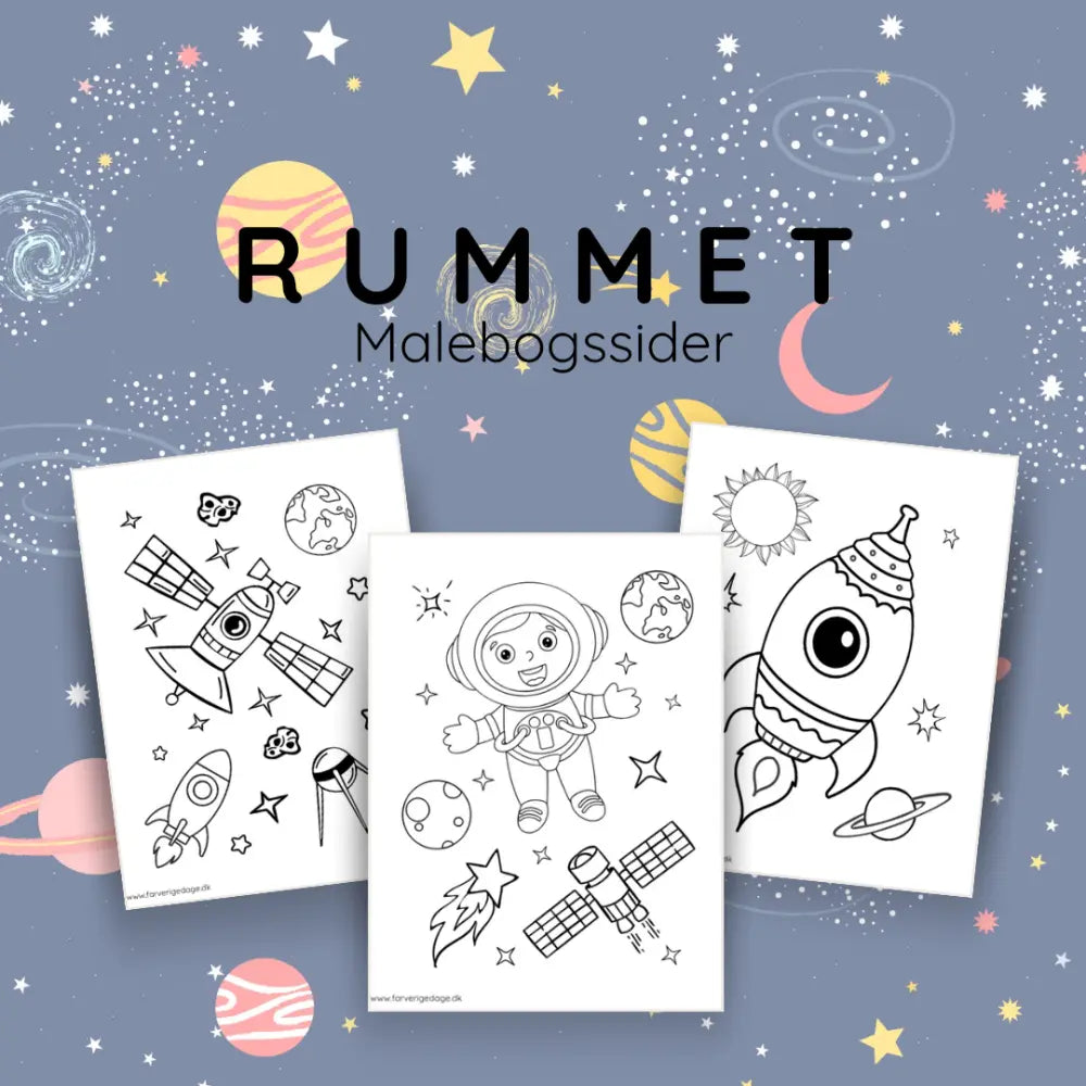 Rummet tegninger til farvelægning – rumtema for børn