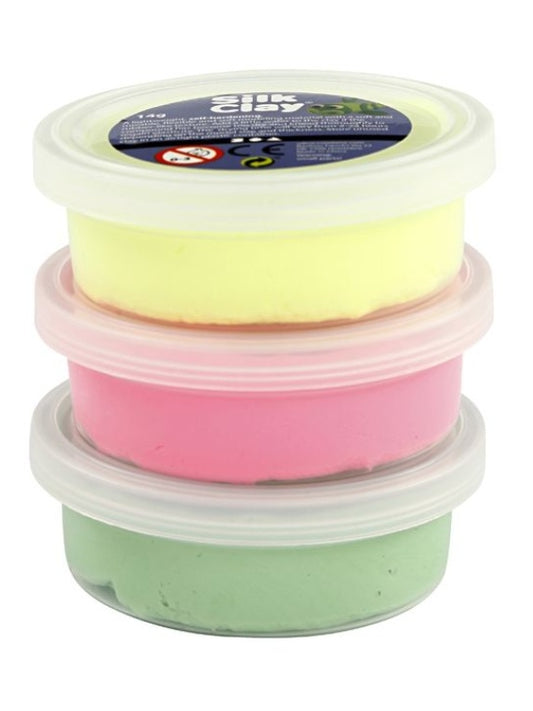 Silk clay - pakke med 3 farver