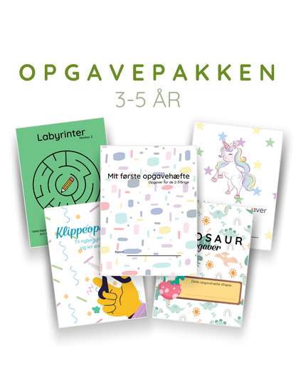 Opgavepakke: 3-5 år - opgaver til førskolebørn - print selv