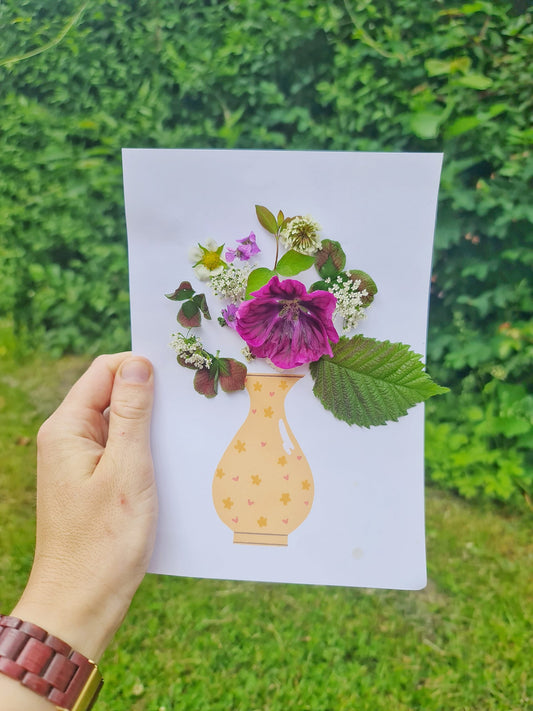 Aktivitetskort med blomster - print selv