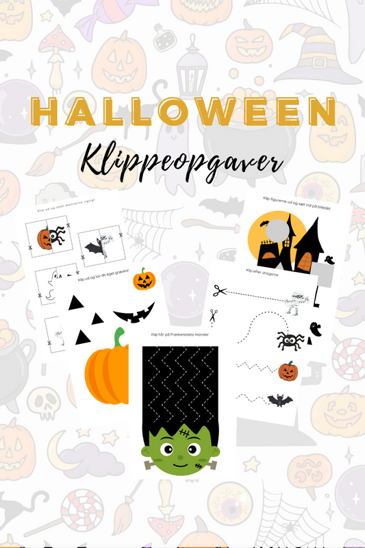 Halloween - klippeopgaver - print selv