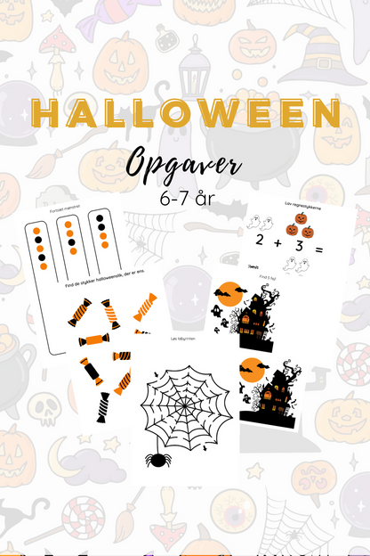 Halloween opgaver til børn - print selv - 4-6 år