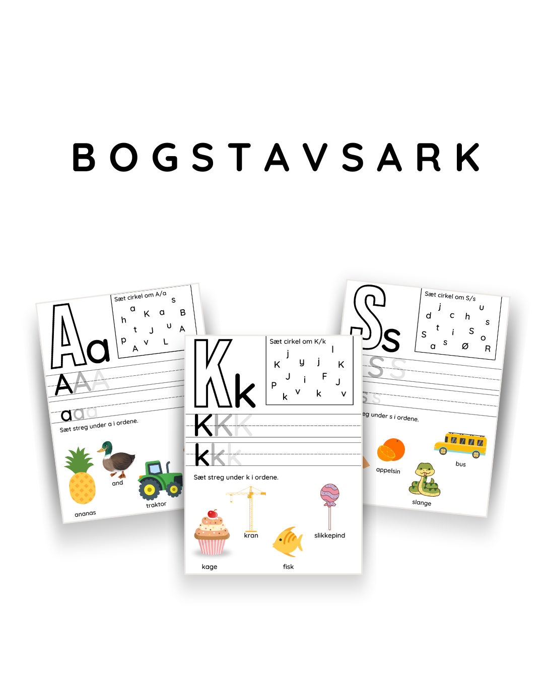 Lær alfabetet med opgaver med bogstaver - print selv