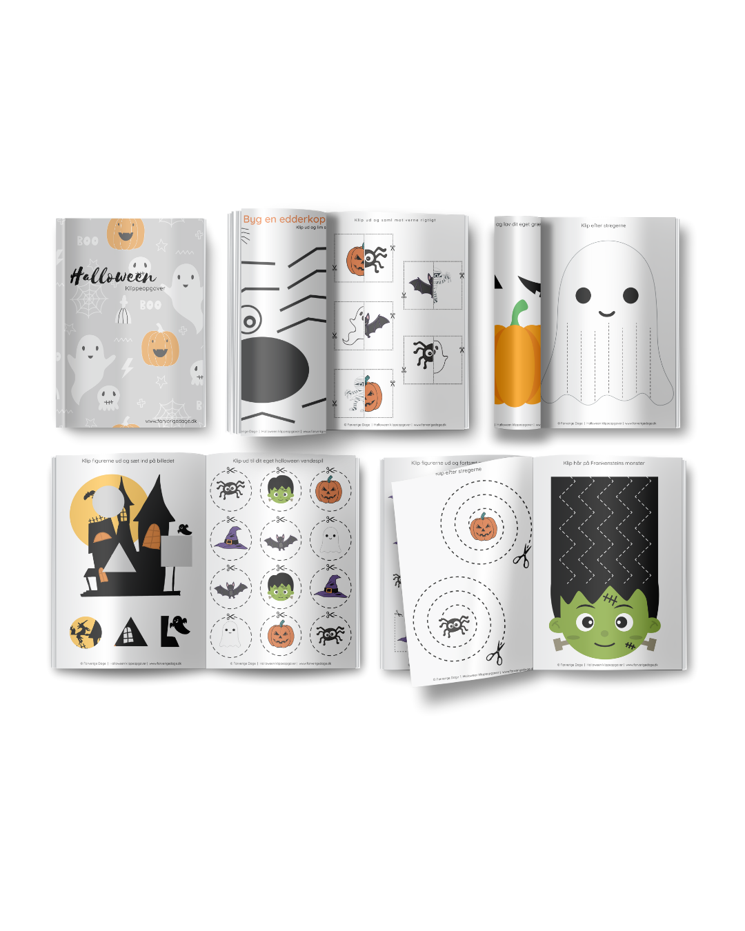 Halloween - klippeopgaver - print selv