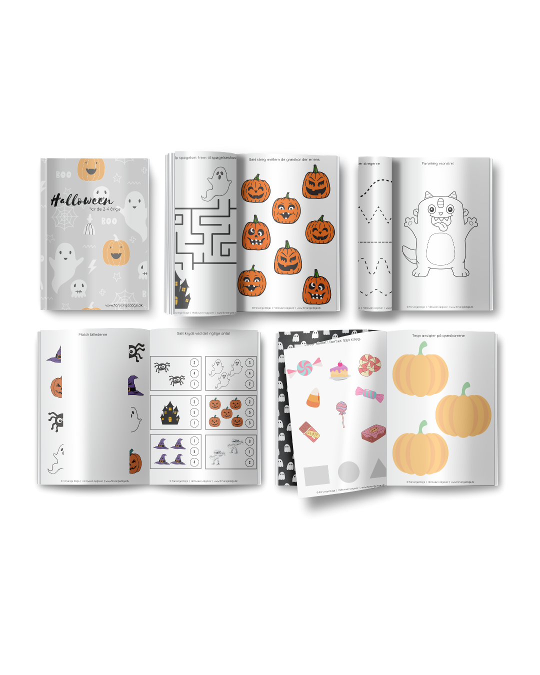 Halloween opgaver til børn - print selv