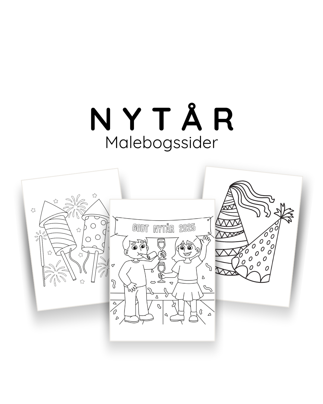 Nytårstegninger til farvelægning