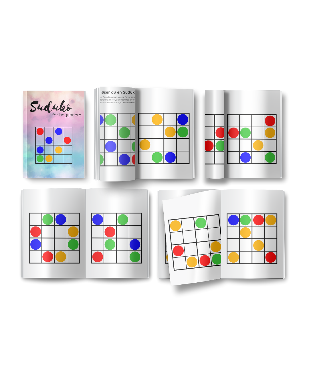 Sudoku for begyndere, 4x4 med farver