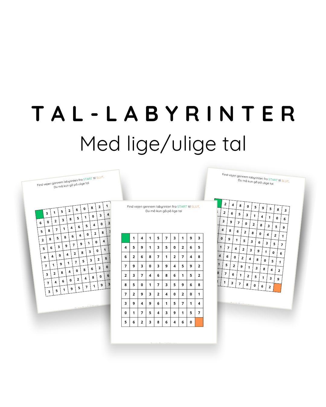 Tal-labyrinter med lige/ulige tal