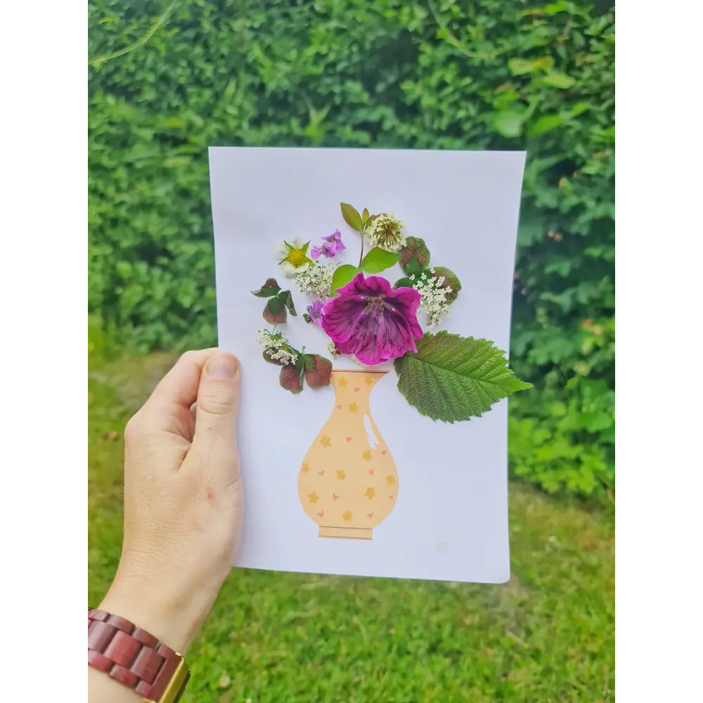 Aktivitetskort med blomster - print