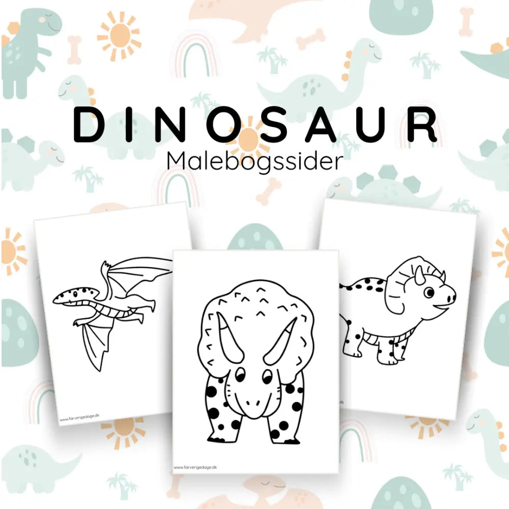 Dinosaur tegninger til farvelægning - print