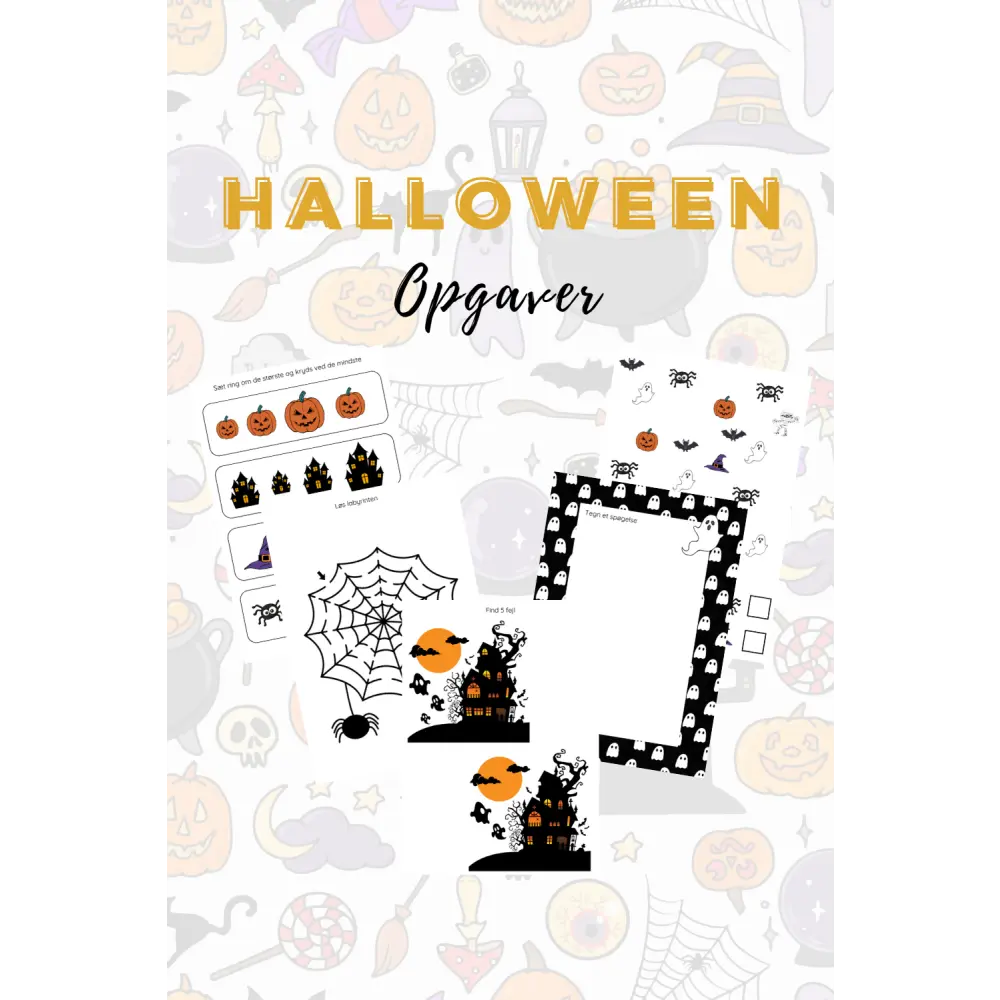 Halloween opgaver til børn - print selv - Variabel