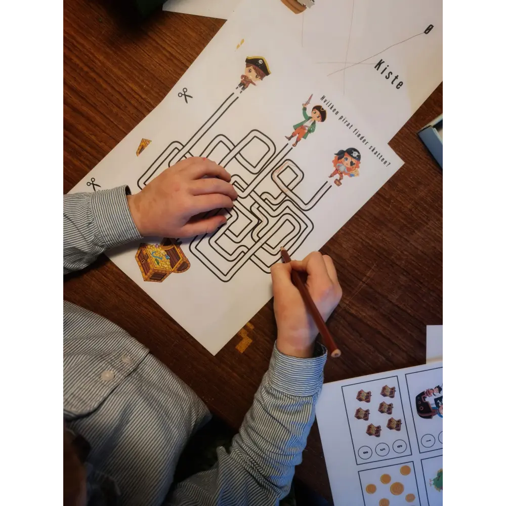 Opgaver med pirat tema - print