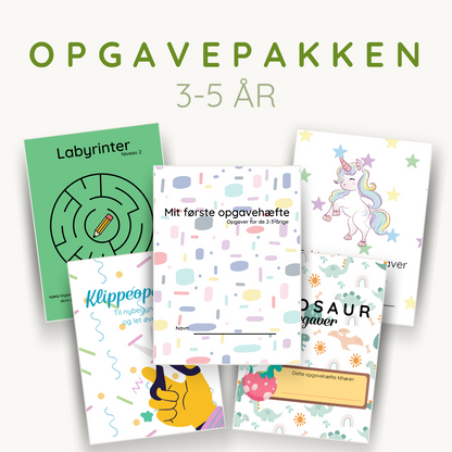 Opgavepakke: 3-5 år - opgaver til førskolebørn - print selv