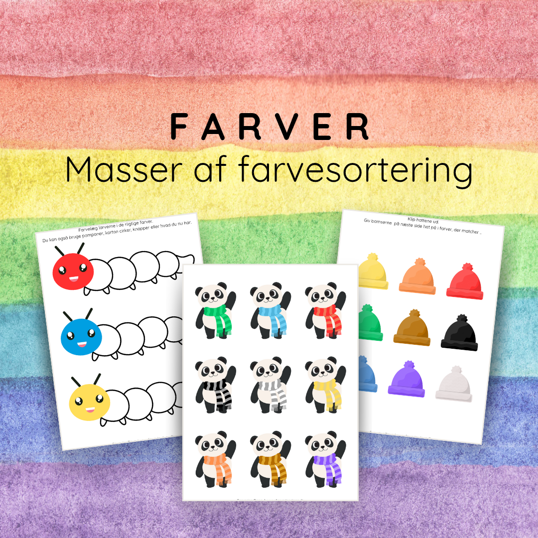 Lær farverne med opgaver og farvesortering