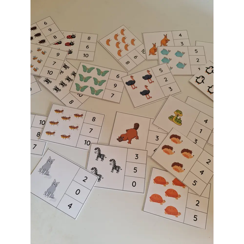 Talkort med tallene 0-10 - print